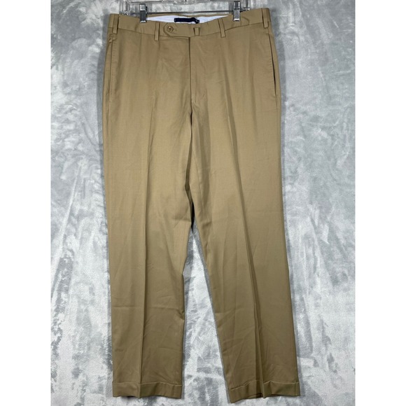 Incotex 1951 Super 100s Wool Flat Front Dress Pants Mens 36x32 Tan